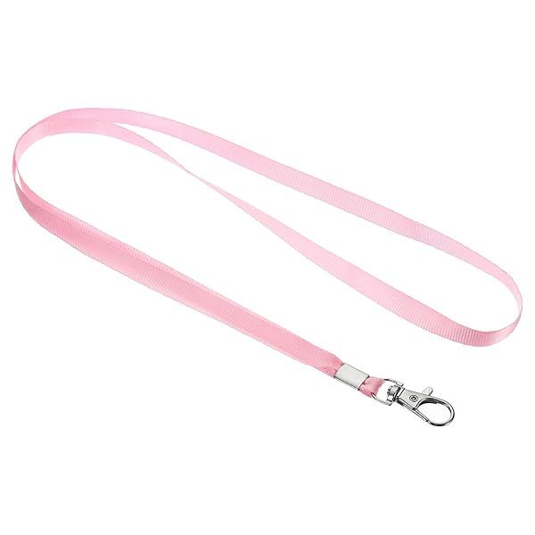 PATIKIL 17" Neck Lanyards, 5 Pack 0.4" Width Flat Strap Lanyard with Swivel Hook Clip for Name Tag Badges Holder ID Card Keys, Pink