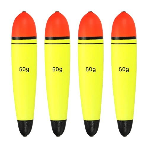PATIKIL 1.8oz Fishing Slip Bobbers, 4 Pack EVA Fishing Float for Sea Fishing Freshwater, Yellow