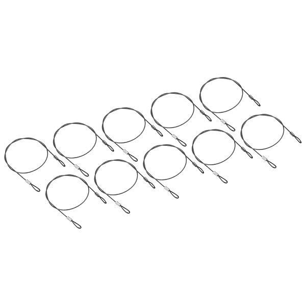 PATIKIL 20 Inch Safety Security Cable Wire, 10 Pack Stainless Steel 50cmx2mm Stage Lights Rope with Double Loop for DJ Lighting Luggage Lock