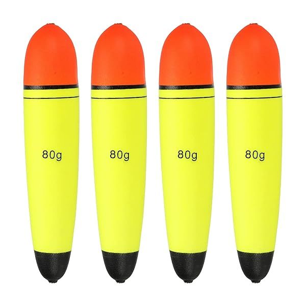 PATIKIL 2.8oz Fishing Slip Bobbers, 4 Pack EVA Fishing Float for Sea Fishing Freshwater, Yellow