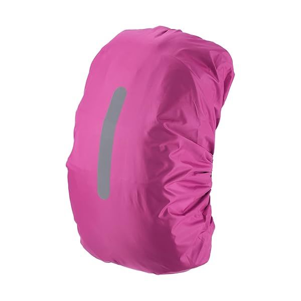 PATIKIL 30-40L Waterproof Backpack Rain Cover, Non-Slip Backpack Cover with Vertical Reflective Strap Stay Dry for Hiking, Camping, Hunting, S, Rose