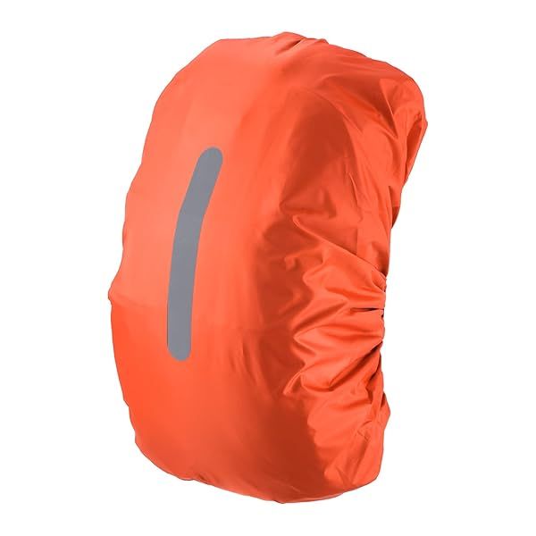 PATIKIL 40-50L Waterproof Backpack Rain Cover, Non-Slip Backpack Cover with Vertical Reflective Strap Stay Dry for Hiking, Camping, Hunting, M, Orange