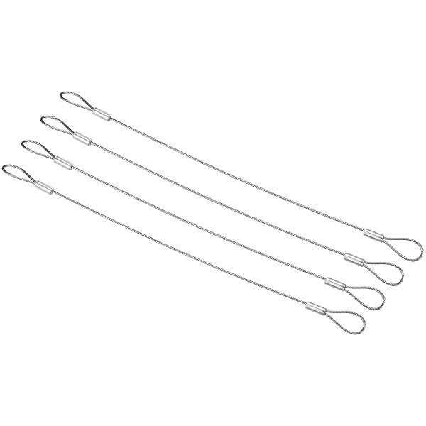 PATIKIL 8 Inch Safety Security Cable Wire, 4 Pack Stainless Steel 20cmx1.2mm Stage Lights Rope with Double Loop for DJ Lighting Luggage Lock