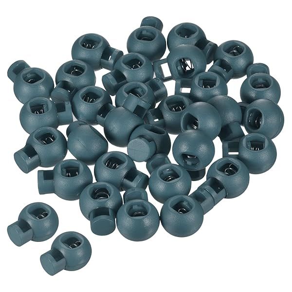 PATIKIL Cord Locks, 30 Pack Ball Spring Toggle Stopper for Drawstring Bag Shoelaces, Sea Green