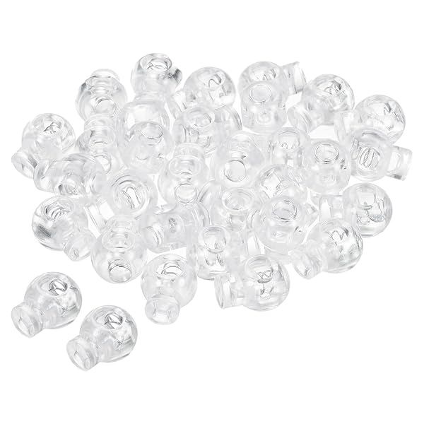 PATIKIL Cord Locks, 30 Pack Ball Spring Toggle Stopper for Drawstring Bag Shoelaces, Translucent
