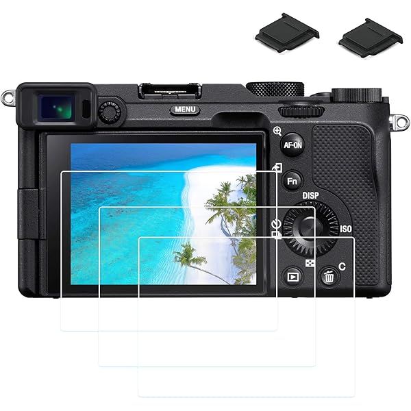 Screen Protector for Sony Alpha 1 A7C A7II A7III A7SII A7SIII A7RII A7RIII A7RIV RX100VII RX100VI RX100V RX100IV RX100III RX100M2 A9II ZV-E10 RX10IV ZV-1 3 Packs 0.3mm 9H Tempered Glass with Hot Shoe Caps