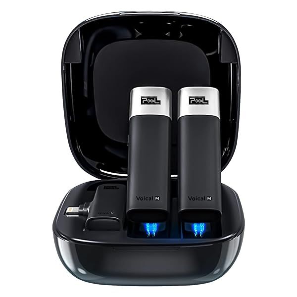 PIXEL Wireless Lavalier Microphone for iPhone iPad, MFi (Made for iOS) Certified Wireless Clip-on Mic Wireless Microphone System with 1 Receiver and