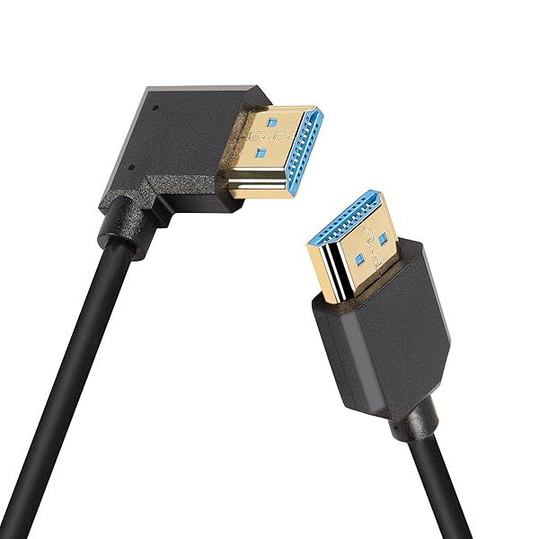 PNGKNYOCN 8K HDMI 2.1 Short Cable - 1FT Right Angle, Ultra High Speed 48Gbps, Supports 8K@60Hz, HDR, eARC