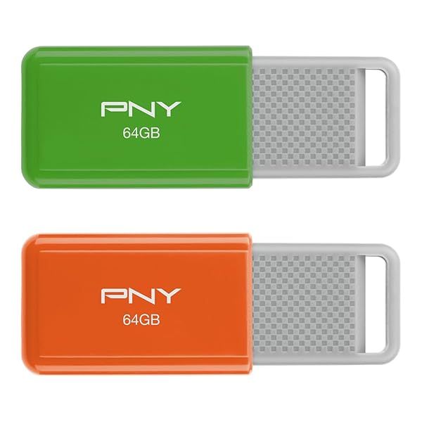 PNY 64GB USB 2.0 Flash Drive 2-Pack High Speed Storage Solution for Easy File Transfer
