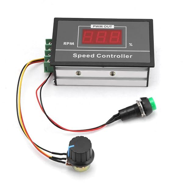 PWM DC Motor Speed Controller 6-60V 30A with LED Display - Adjustable Slow Start/Stop for 12V, 24V, 36V, 48V Motors