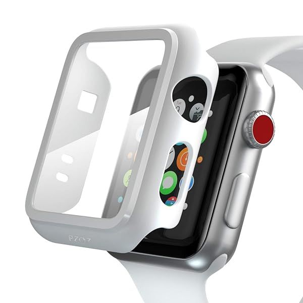 Buy PZOZ Slim Case for Apple Watch Series 3/2 - 38mm Screen Protector & Matte Bumper for Ultimate Protection (White)