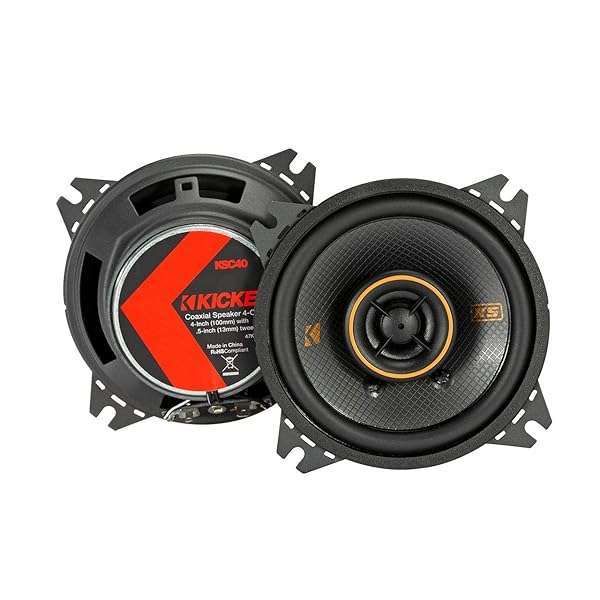 "Buy Kicker 47KSC404 KS Series 4" Coaxial Speakers with 0.5" Tweeters - High-Quality 4ohm Sound"