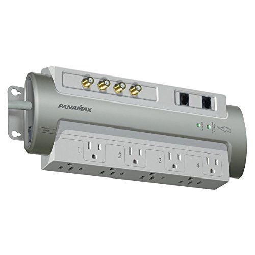 Panamax PM8-AV: 8 Outlet Cable-Sat-Telephone Surge Protector in Silver
