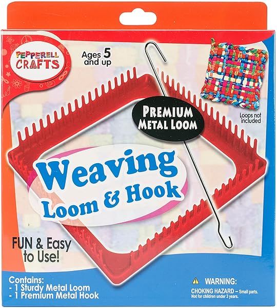 Pepperell Metal Loom & Hook Set in Azalea Pink - Perfect for Crafting & Weaving Projects