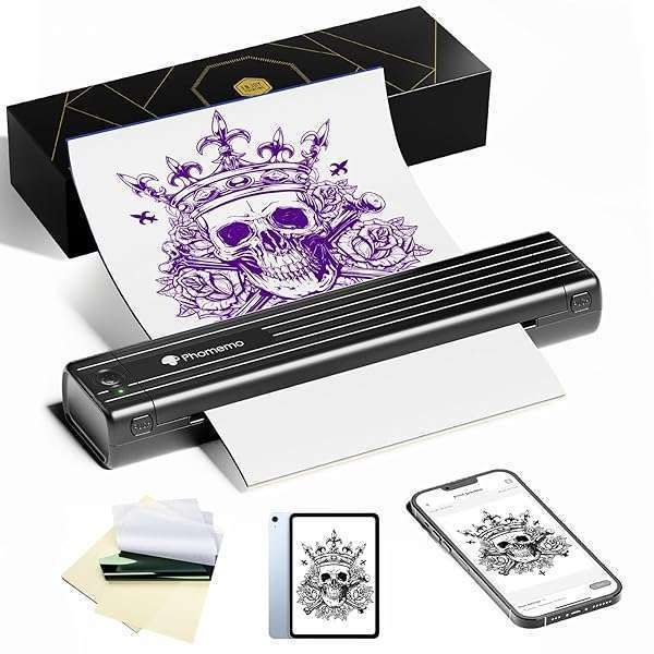 Phomemo TP83 Wireless Tattoo Stencil Printer: Upgrade Your Tattoo Game with Bluetooth & 10 Transfer Papers!