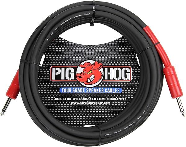 Pig Hog PHSC25 High Performance 14 Gauge 9.2mm 1/4" Speaker Cable, 25 Feet