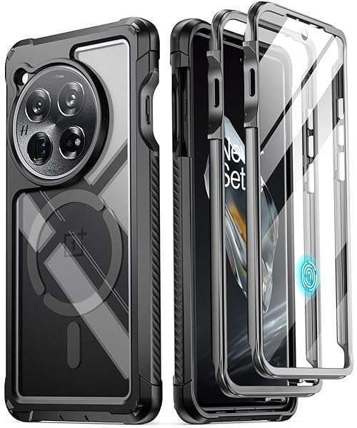 Poetic Guardian Case for OnePlus 12 5G (2024) - Rugged, Shockproof, Built-in Screen Protector, Fingerprint ID Compatible