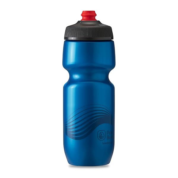 Polar Bottle Breakaway 24oz - Insulated Cycling Water Bottle in Deep Blue & Charcoal | Fits Most Bike Cages & Keeps Water Cooler