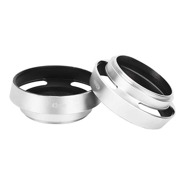 Pomya 2pcs Aluminum Alloy 43mm Lens Hood for Leica - Silver Metal Replacement for Enhanced Photography