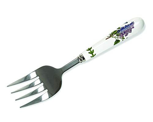 "Portmeirion Botanic Garden 9" Serving Fork - Lilac Motif, Fine Porcelain & Stainless Steel, Chip Resistant - Perfect for Meat & Veg"