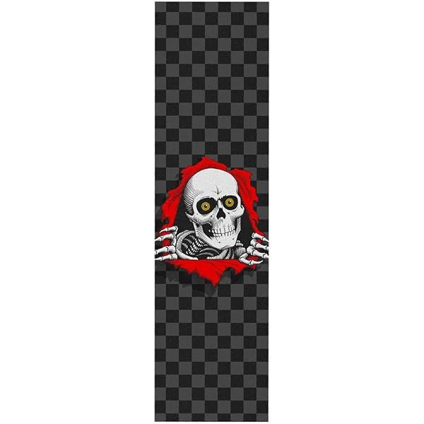 "Powell Peralta Ripper Checker Black Griptape 10.5" x 33" - Premium Skateboard Grip Sheet"