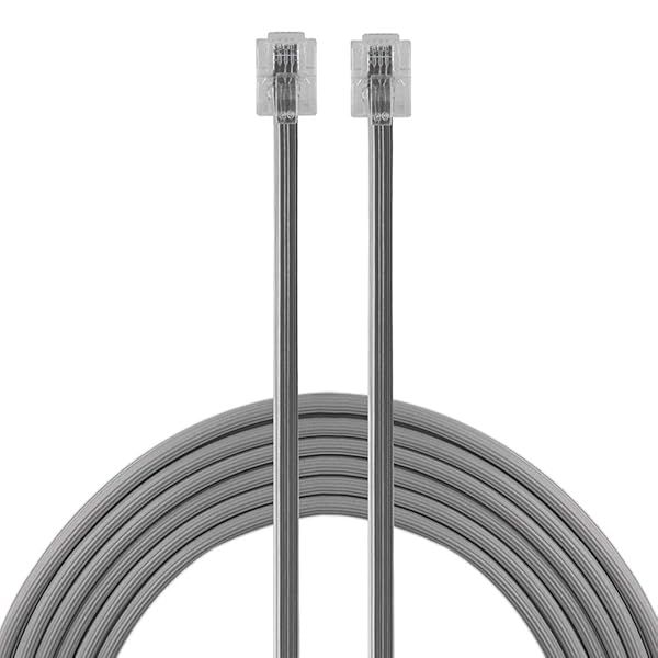 Power Gear 15ft Telephone Line Cord - Modular Jack for Phone, Modem & Fax - Home/Office Use