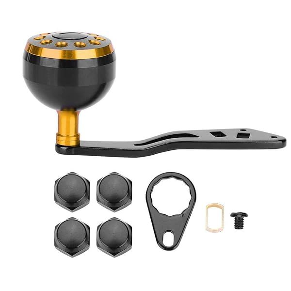 Premium CNC Power Handle for Fishing Reels - Black & Gold Replacement Knob Grip