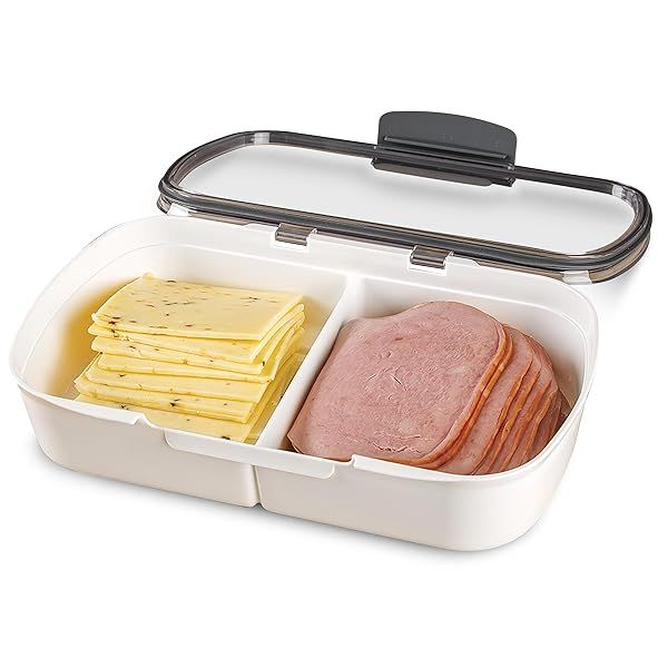 Prepworks Split Deli ProKeeper: Airtight Silicone Food Storage Container with Clear Dry Erase Lid - 11.75 Inches