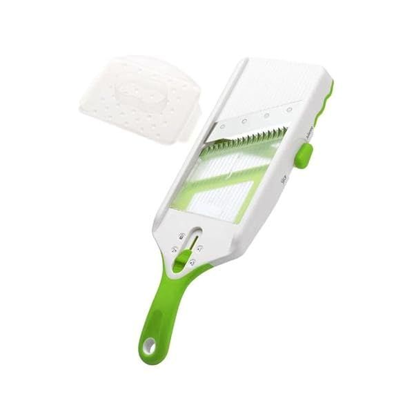 Prepworks by Progressive Adjust-A-Slice & Julienne Mandoline - Versatile Kitchen Tool in White & Green
