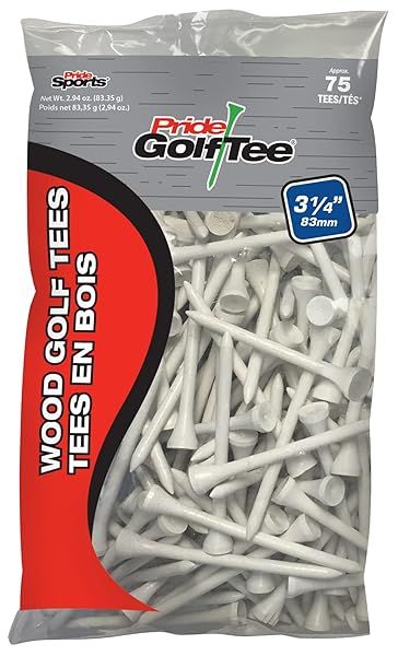 75 Count Pride Golf Tees for Adults - Unisex White Golf Tees for Every Player