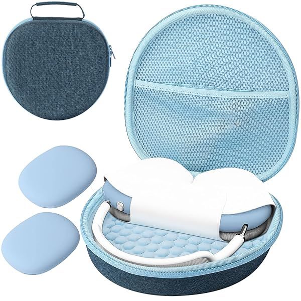 ProCase Hard Case for New AirPods Max, Travel Carrying Headphone Case with Silicone Earpad Cover &amp; Mesh Pocket, AirPods Max Protective Portable Storage Bag -Navy