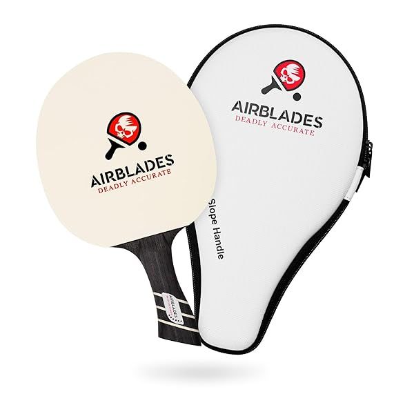 Pro Table Tennis Paddle with Hard Case | Ergonomic Handle & 5-Ply Wood | Premium Rubber by AirBlades