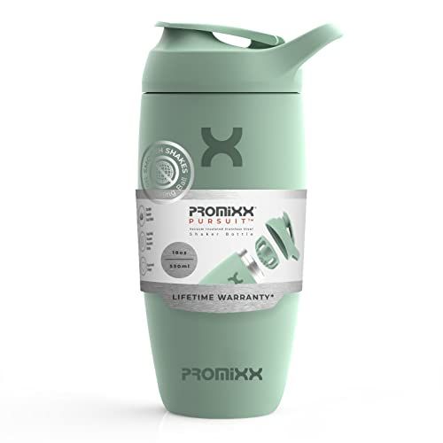Promixx Pursuit Insulated Shaker Bottle - 18oz Stainless Steel Blender Cup in Seagrass Green