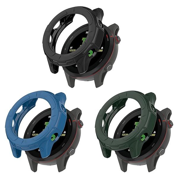 Garmin Forerunner 955 Protective Case Cover TPU Anti-Scratch Bumper Shell Smart Watch Accessories Black Blue Green