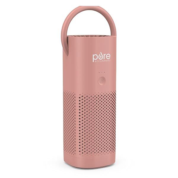 Pure Enrichment PureZone Mini Portable Air Purifier - Cordless True HEPA Filter Cleans Air & Eliminates 99.97% of Dust, Odors, & Allergens Close to You - Cars, School, & Office (Blush)