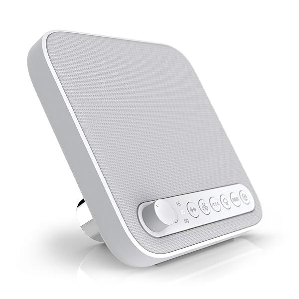 Pure Enrichment Wave Premium Sleep Sound Machine with USB Charger 6 Soothing Sounds Auto-Off Timer Portable Travel Design White