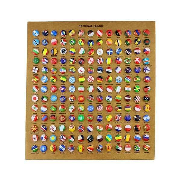 291 National Flag Push Pins for Cork Boards - Decorative Steel Pins for School & Home Office