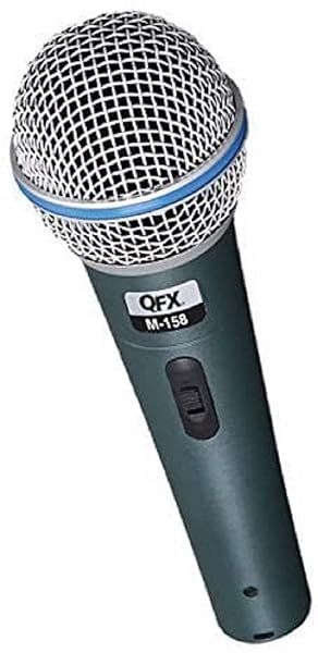 QFX M-158 Dynamic Microphone with XLR Connector for Professional Sound Quality Black
