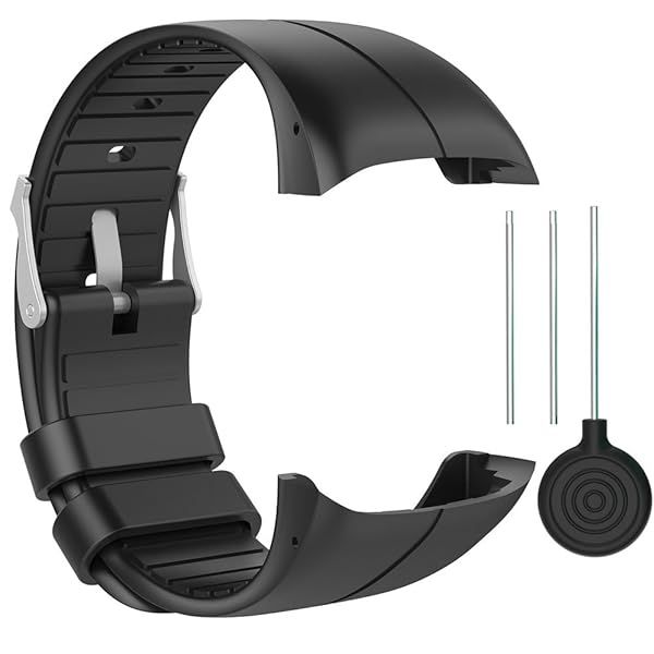 QGHXO Soft Adjustable Silicone Band for Polar M400 M430 Replacement Wrist Watch Black