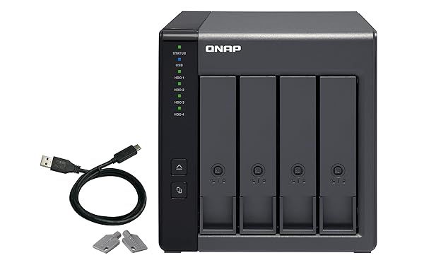 QNAP TR-004 4-Bay USB Type-C DAS: Fast Hardware RAID Storage Solution (Diskless)