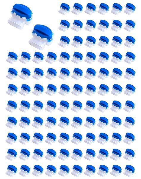 QWORK 100 Pack 3 Wire Connectors Electrical IDC 314-BOX Pigtail Connectors for 22-14 AWG Cables