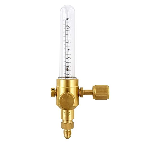 QWORK 1/4 Flare Inlet and Outlet Connection Nitrogen Flow Indicator