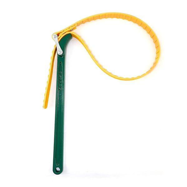 QWORK 15 Inch Belt Strap Wrench Multi Purpose Adjustable Oil Filter Wrench with 35 7/16 Inch Capacity