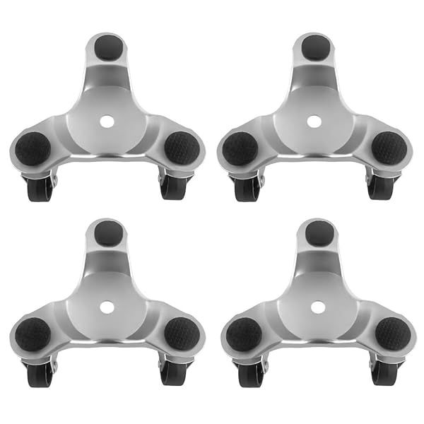 "QWORK 4 pcs 6" Steel Tri-Dolly Set - 200 lbs Capacity for Easy Furniture & Appliance Moving"