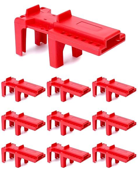 QWORK Ball Valve Lockout, 1 2" - 2-1 2" Diameter, 10 Pack, Red