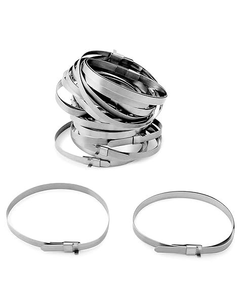 QWORK CV Boot Clamp, 20 Pack 304 Stainless Steel Universal Adjustable Drive Shaft CV Guide Clamp, 1.8" - 3.2", 1.8" - 5.6"