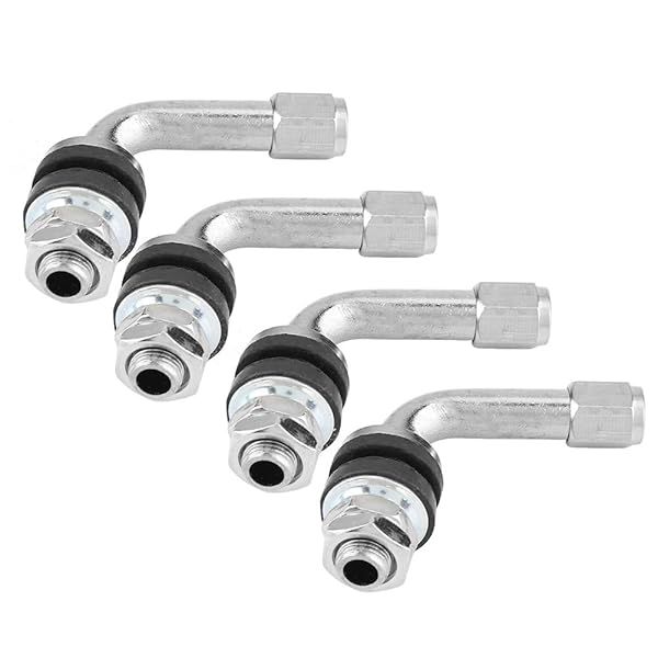 Qiilu 90 Degree Tire Valve Stems - 4pcs for Cars & Motorcycles | Durable & Easy to Install