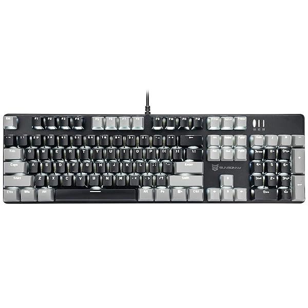 Qisan 104 Mechanical Gaming Keyboard USB White Backlit Hot Swappable Brown Switches Compatible with PC and Laptop