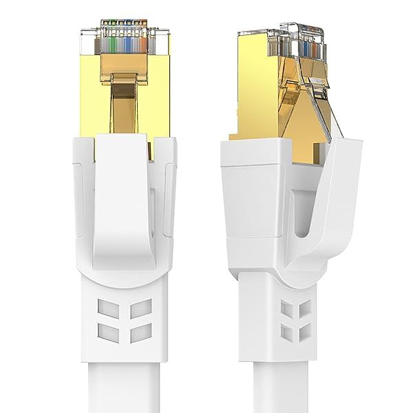 Qiuean Cat 8 Ethernet Cable 75FT High Speed 40Gbps 2000Mhz SFTP Flat Shielded RJ45 for Fast Internet Connection