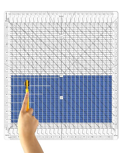 Quilting Ruler 12.5 x 12.5 Inch Slotted Rulers for Accurate Fabric Cutting and Sewing Quilt Strip Rulers